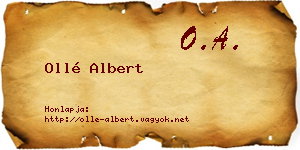 Ollé Albert névjegykártya