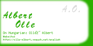 albert olle business card